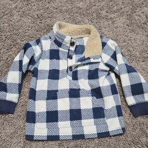 Carter's Navy and White Checkered Kids Sweatshirt